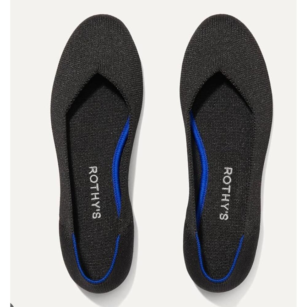 Rothy's The Flat Women's Slip-On Shoes,Black Classic Flats 8.5